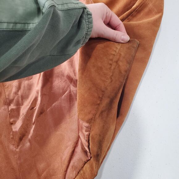 Vintage Penny Lane Coat Pelle Studio Wilsons Womens Large Tan Suede Leather Long - Picture 4 of 16